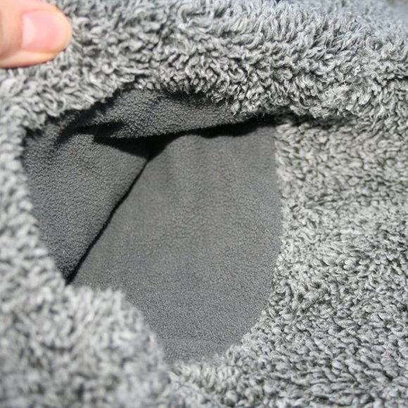 FUZZY SHERPA Zipper Hoodie Boy 4/5 Warm Bright Blue & Navy Light Jacket Layering - Picture 11 of 16